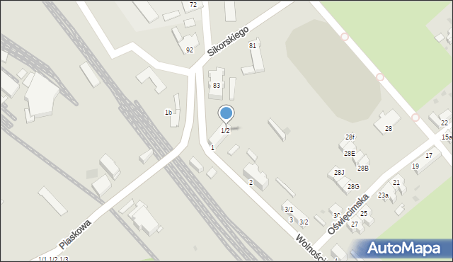 Pyskowice, Wolności, 1/2, mapa Pyskowice