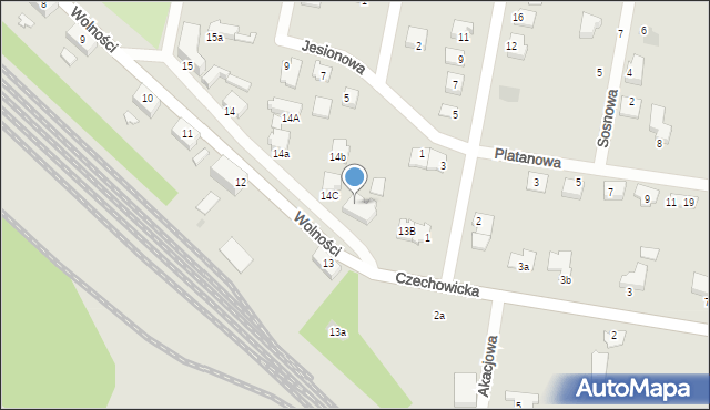 Pyskowice, Wolności, 12/1, mapa Pyskowice