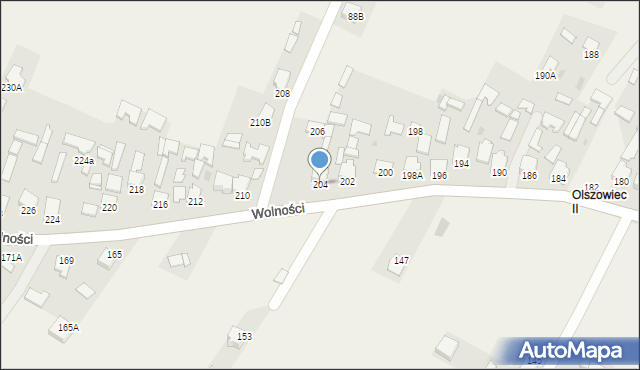 Pysznica, Wolności, 204, mapa Pysznica