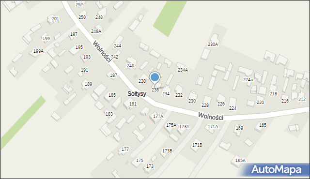 Pysznica, Wolności, 236, mapa Pysznica