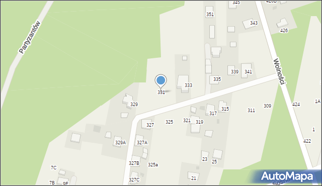 Pysznica, Wolności, 331, mapa Pysznica