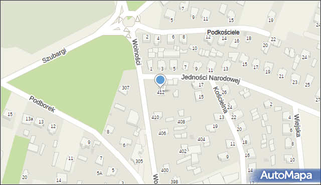 Pysznica, Wolności, 412, mapa Pysznica