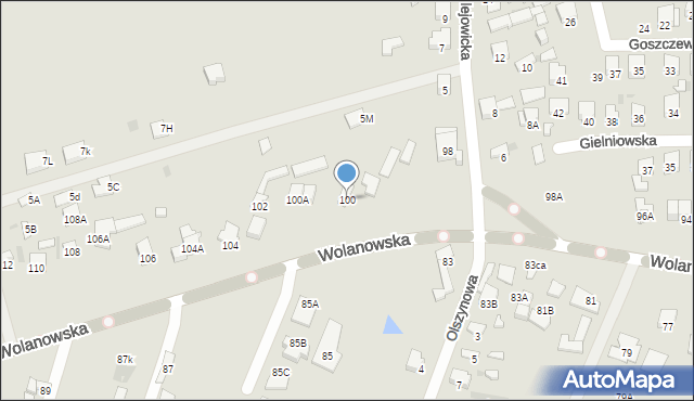 Radom, Wolanowska, 100, mapa Radomia