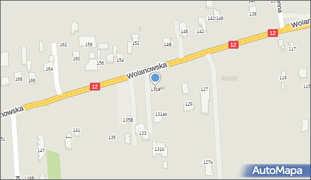 Radom, Wolanowska, 131a, mapa Radomia