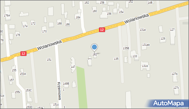 Radom, Wolanowska, 141, mapa Radomia