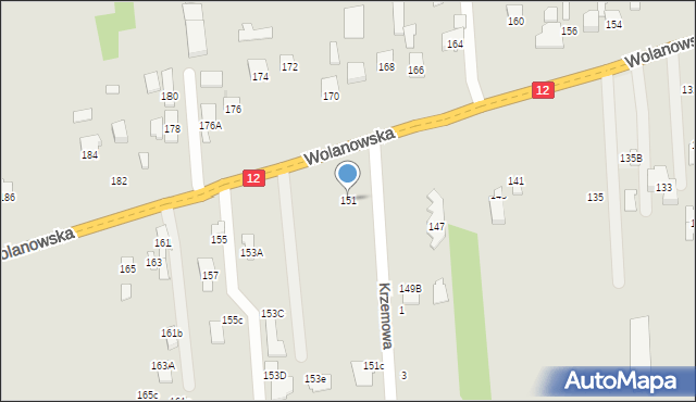 Radom, Wolanowska, 151, mapa Radomia