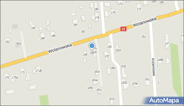 Radom, Wolanowska, 163, mapa Radomia