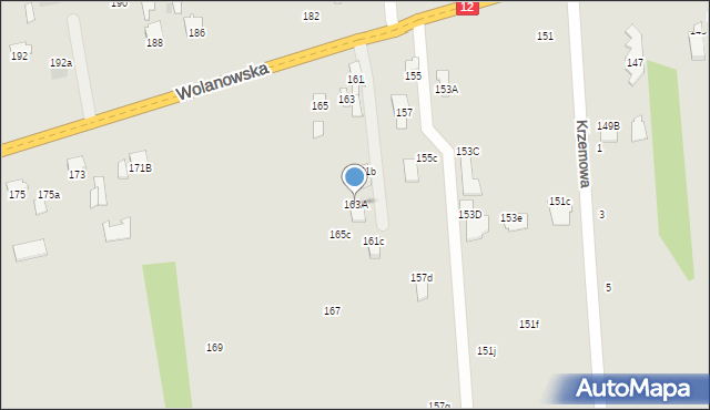 Radom, Wolanowska, 163A, mapa Radomia