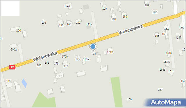 Radom, Wolanowska, 173, mapa Radomia