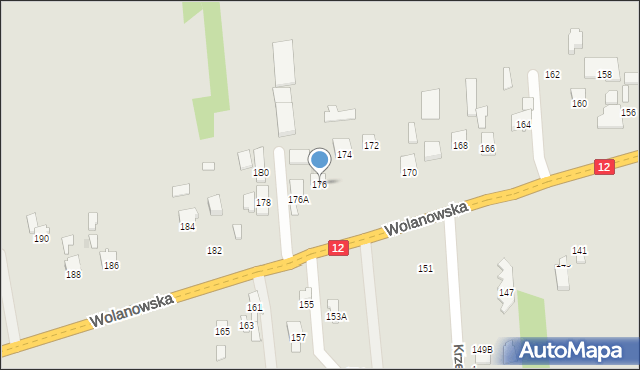 Radom, Wolanowska, 176, mapa Radomia