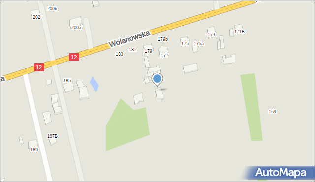 Radom, Wolanowska, 179b, mapa Radomia