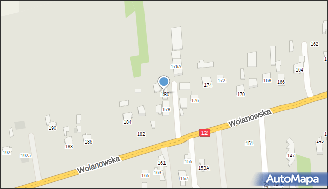 Radom, Wolanowska, 180, mapa Radomia