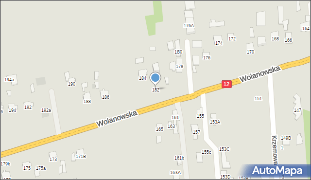 Radom, Wolanowska, 182, mapa Radomia