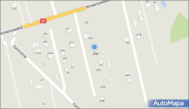 Radom, Wolanowska, 195B, mapa Radomia