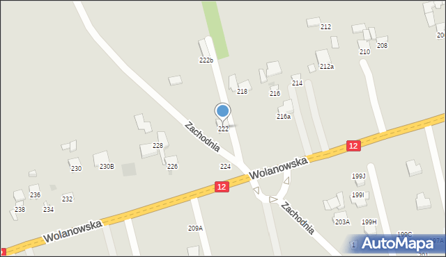 Radom, Wolanowska, 222, mapa Radomia