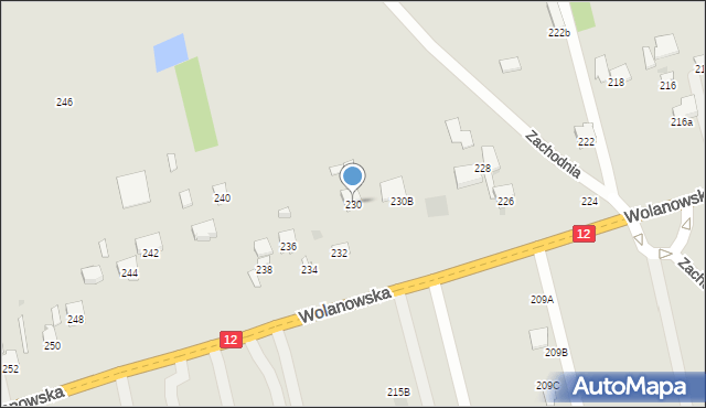 Radom, Wolanowska, 230, mapa Radomia