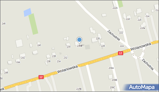 Radom, Wolanowska, 230B, mapa Radomia