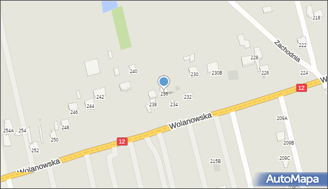 Radom, Wolanowska, 236, mapa Radomia