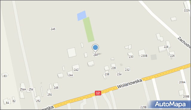 Radom, Wolanowska, 240, mapa Radomia