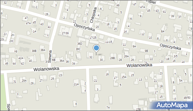 Radom, Wolanowska, 32A, mapa Radomia