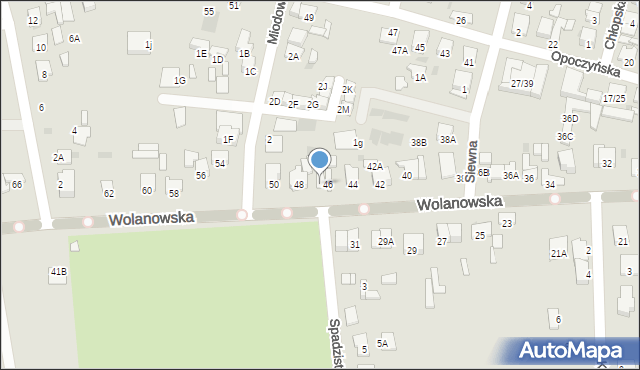 Radom, Wolanowska, 46A, mapa Radomia
