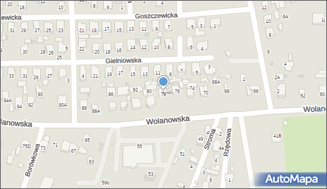 Radom, Wolanowska, 78, mapa Radomia