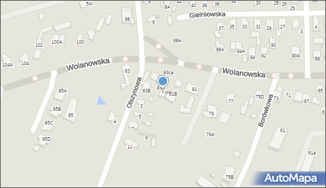 Radom, Wolanowska, 83C, mapa Radomia