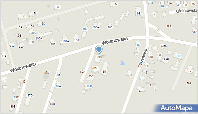 Radom, Wolanowska, 85A, mapa Radomia