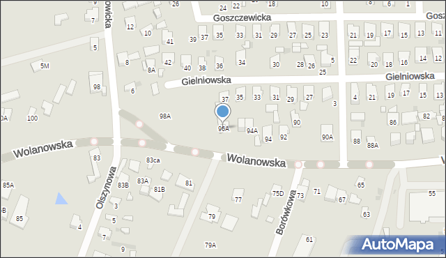 Radom, Wolanowska, 96A, mapa Radomia