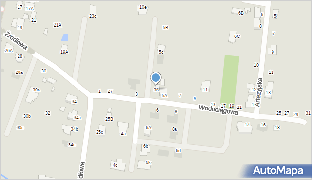 Radom, Wodociągowa, 3A, mapa Radomia