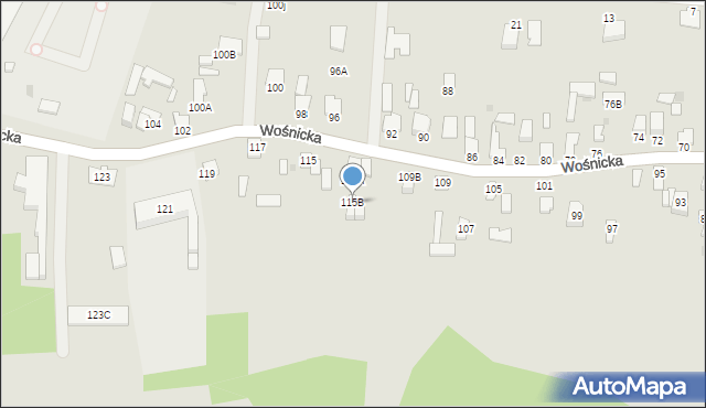 Radom, Wośnicka, 115B, mapa Radomia