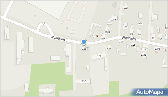 Radom, Wośnicka, 123, mapa Radomia