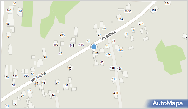 Radom, Wośnicka, 47A, mapa Radomia