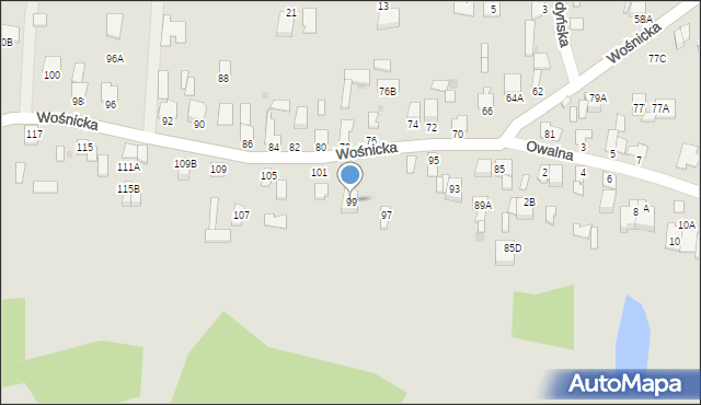 Radom, Wośnicka, 99, mapa Radomia