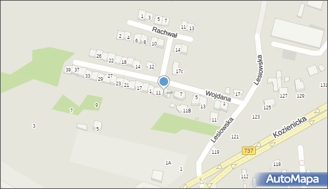 Radom, Wojdana Zygmunta, 9, mapa Radomia