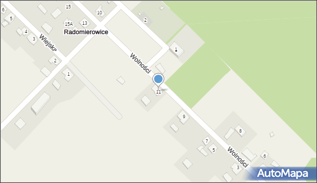 Radomierowice, Wolności, 11, mapa Radomierowice