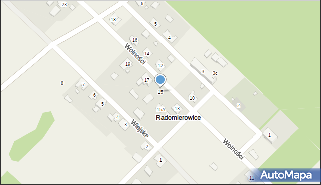 Radomierowice, Wolności, 15, mapa Radomierowice