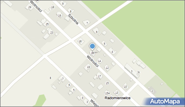 Radomierowice, Wolności, 16, mapa Radomierowice