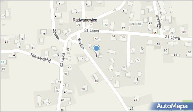 Radwanowice, Wodna, 3, mapa Radwanowice