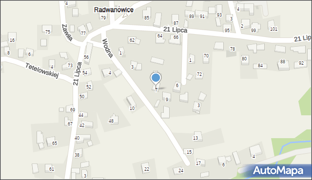 Radwanowice, Wodna, 7, mapa Radwanowice