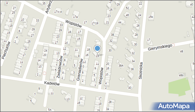 Radzionków, Wopistów, 13, mapa Radzionków