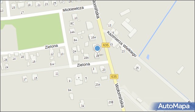 Radzymin, Wołomińska, 18, mapa Radzymin