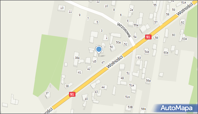 Rędziny, Wolności, 47a, mapa Rędziny