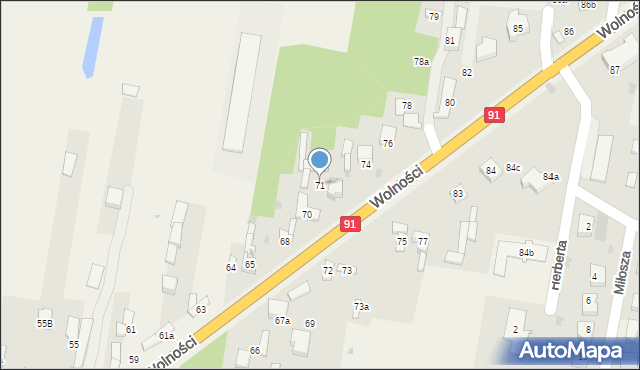 Rędziny, Wolności, 71, mapa Rędziny