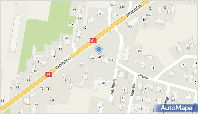 Rędziny, Wolności, 84c, mapa Rędziny