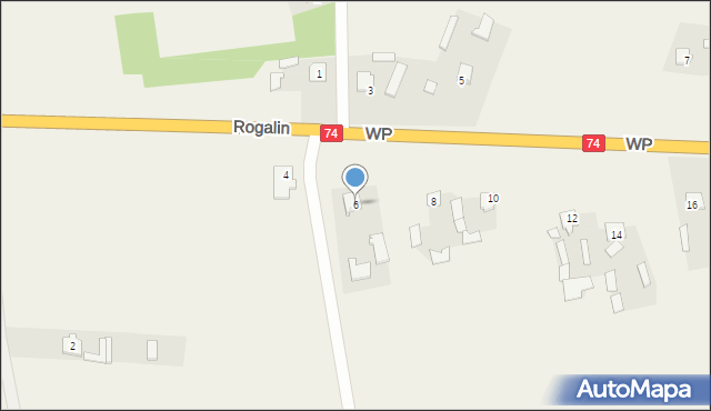 Rogalin, Wojska Polskiego, 6, mapa Rogalin