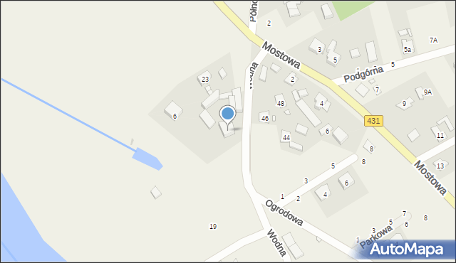 Rogalinek, Wodna, 21, mapa Rogalinek