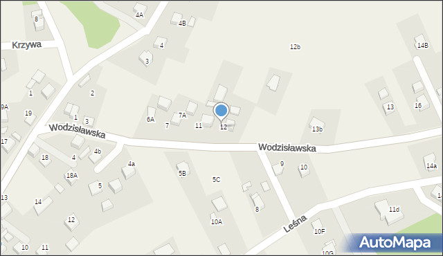 Rogów, Wodzisławska, 12, mapa Rogów