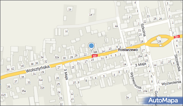 Rostarzewo, Wolsztyńska, 20, mapa Rostarzewo