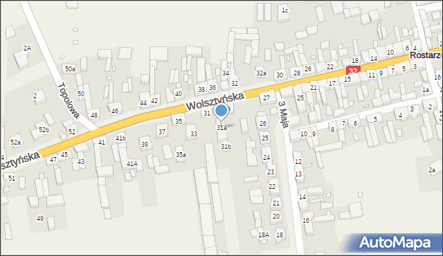 Rostarzewo, Wolsztyńska, 31a, mapa Rostarzewo